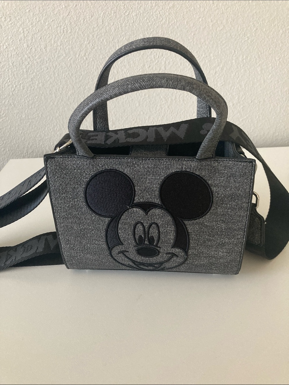 Loungefly Gray Mickey Mouse Mini Tote with Strap